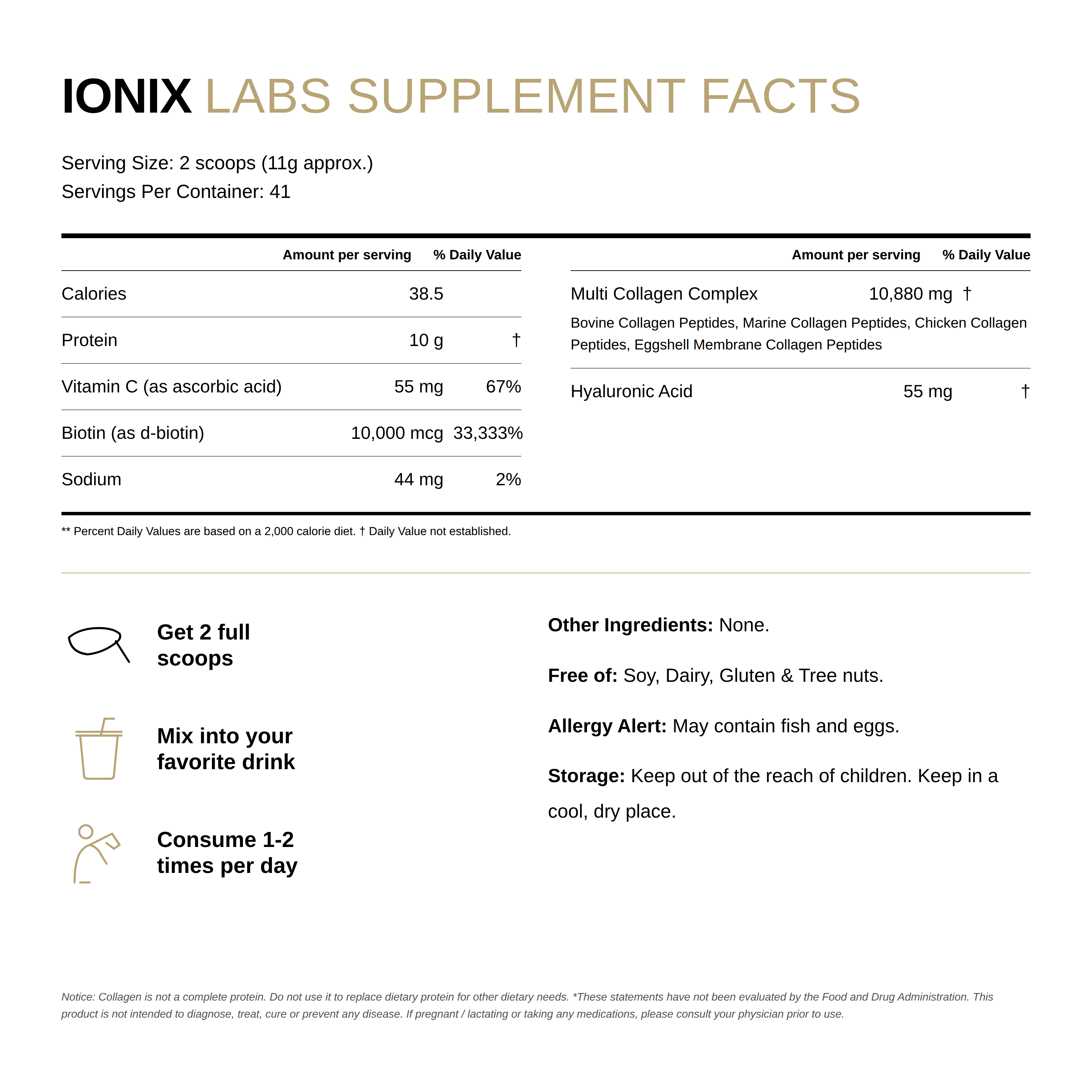 Multi Collagen Peptides — 8-in-1 Daily Formula | My Ionix